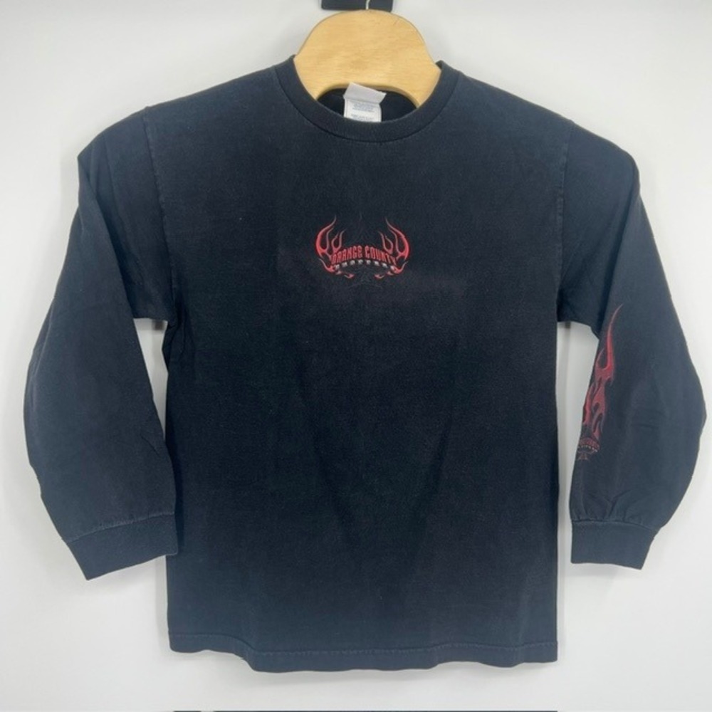 Vintage Orange County‎ Choppers Men's Black Long Sleeve Graphic T-Shirt Medium